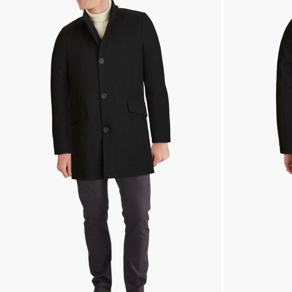 NWT Men’s Kenneth Cole wool blend coat. Medium Black.